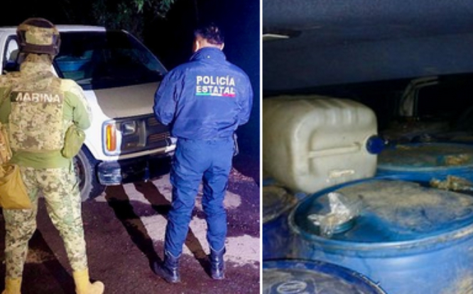 Suman 3 los vehículos asegurados por la Marina con huachicol en Puebla