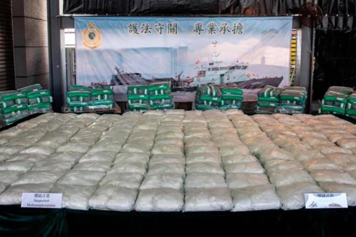 Hong Kong decomisa cargamento de metanfetamina procedente de México