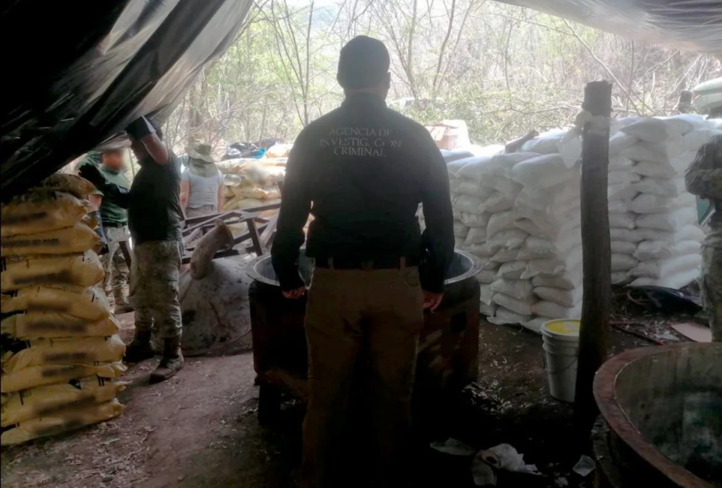 Aseguran área para la fabricación de drogas sintéticas en Michoacán