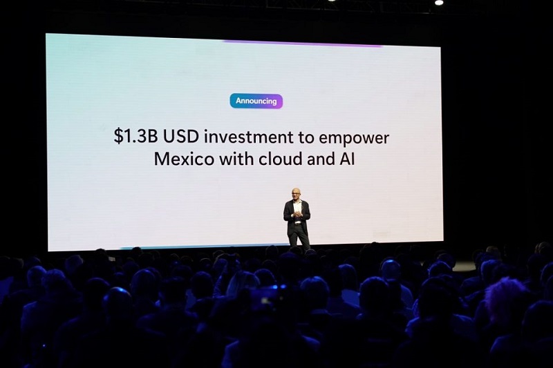 Microsoft anuncia inversión de 1,300 millones de dólares en México