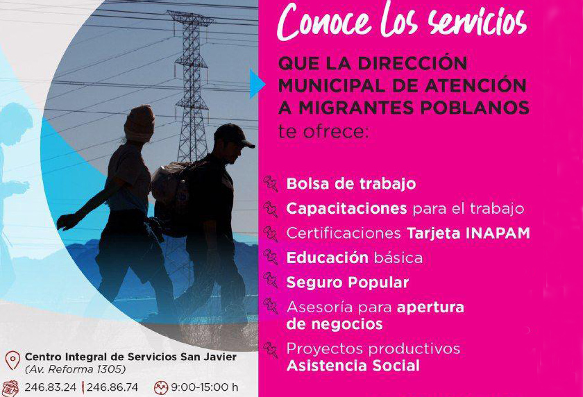 Municipio de Puebla ofrece servicios a migrantes en retorno y sus familias