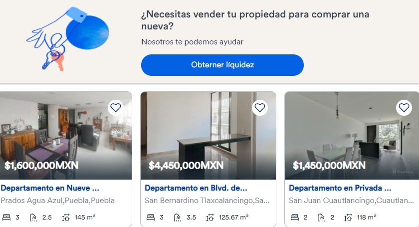 TrueHome: plataforma online con las mejores casas en venta en Puebla