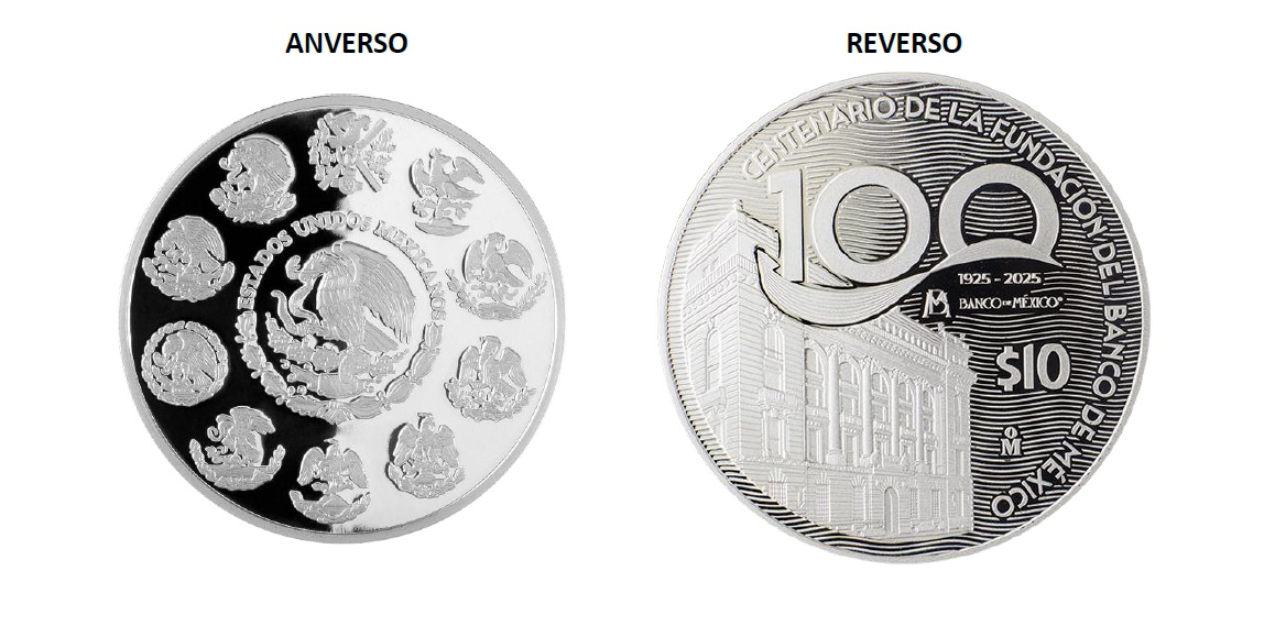 Banxico celebra su centenario con ediciones especiales de billetes y monedas
