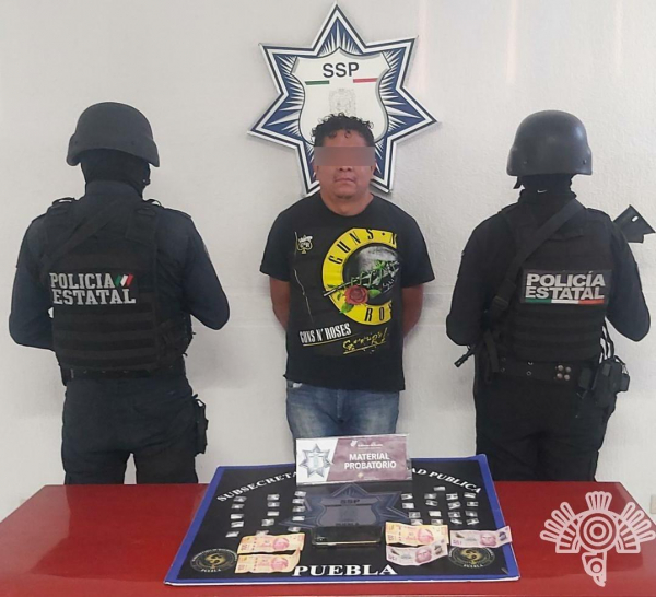 Detienen a El Morris, narcomenudista del mercado Morelos en Puebla