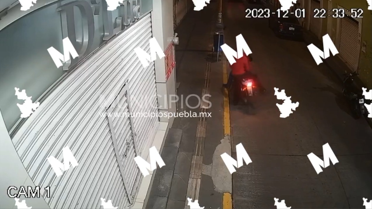 VIDEO En segundos, así roban una motocicleta en San Martín Texmelucan