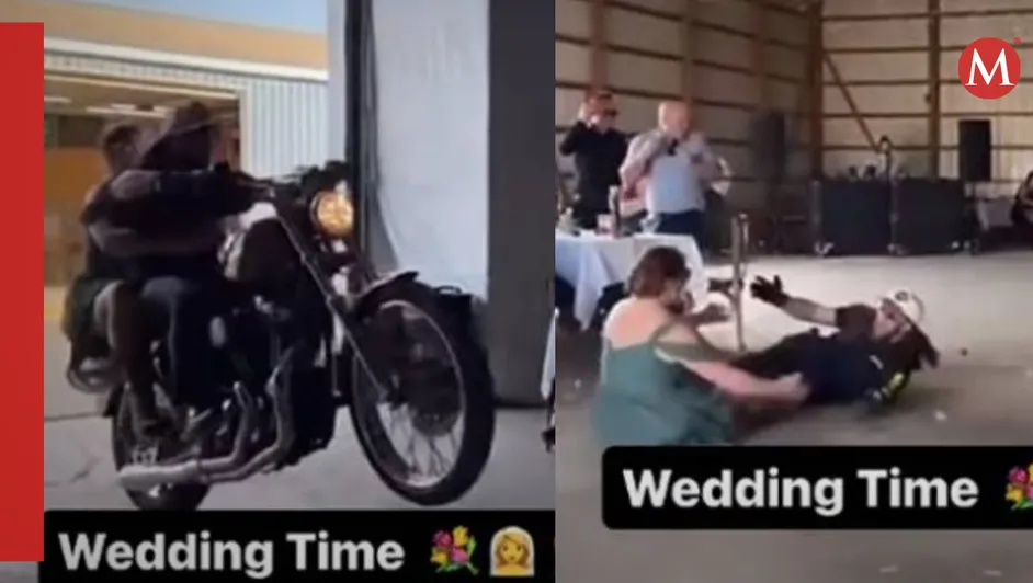 VIDEO Quería una boda especial y termina por el suelo