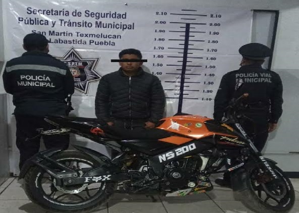 Lo detienen en Texmelucan por robar motocicleta