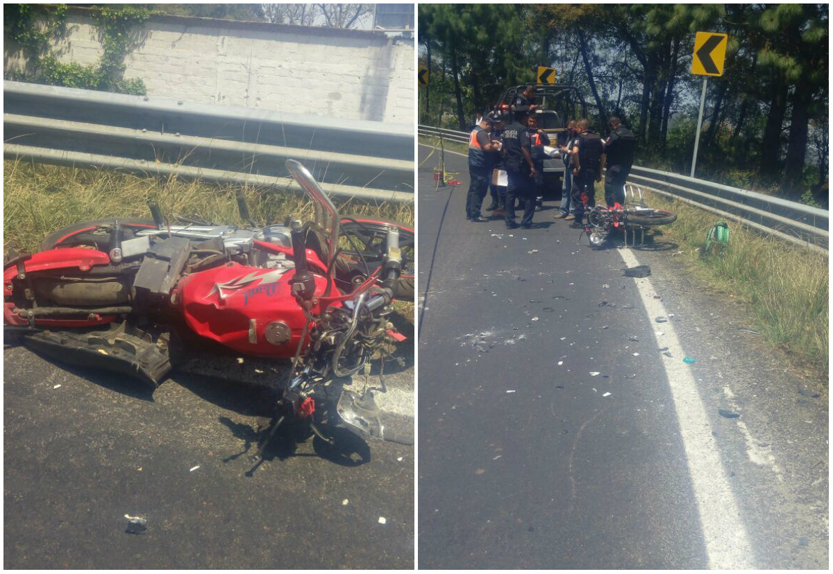 Motociclista derrapa y pierde la vida en la Amozoc-Nautla