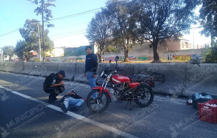 Arrollan a motociclista en la autopista México-Puebla