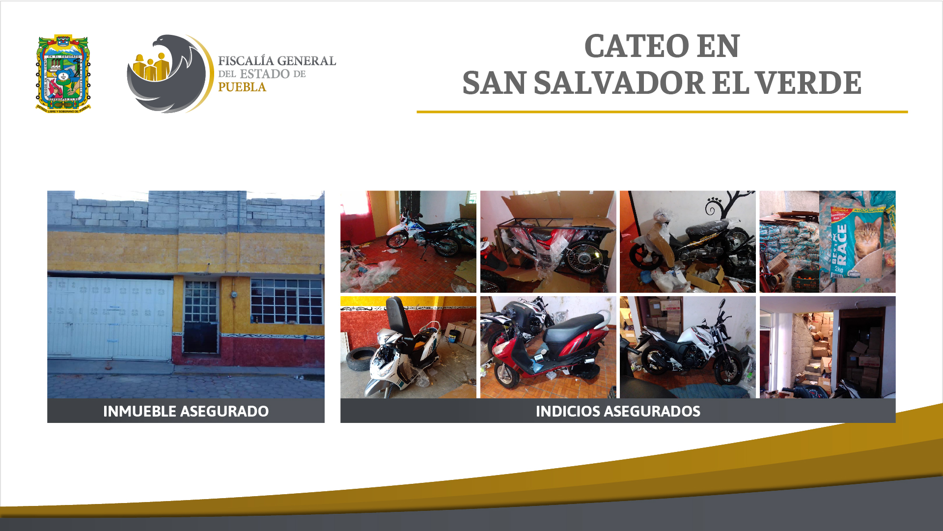 En cateo en San Salvador El Verde Fiscalía aseguró 19 motos robadas