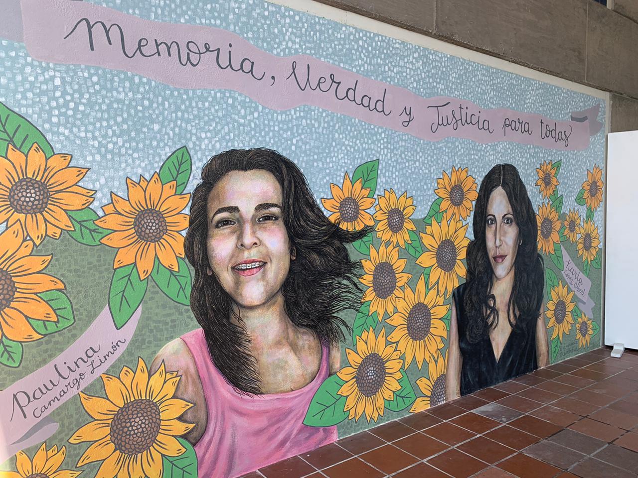 Realizan mural para recordar a Paulina Camargo y Karla López