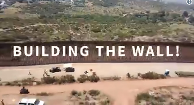 Trump presume en Twitter construcción del muro fronterizo