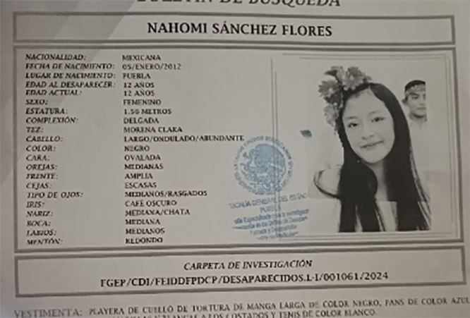 Nahomi de 12 años desapareció en la colonia Historiadores