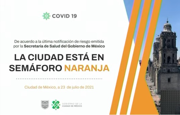 Regresa la Ciudad de México a semáforo naranja por Covid-19