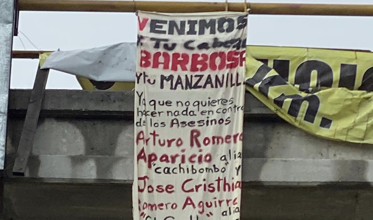 Cartel Nueva Z amenaza con narcomanta a Barbosa y Manzanilla
