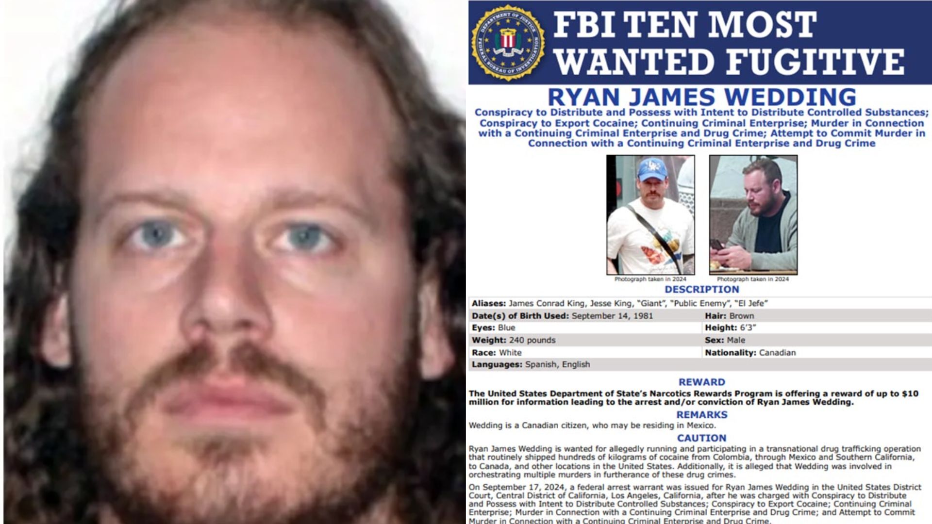 ¿Lo has visto? FBI busca a narco canadiense que escapo a México
