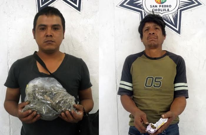 Detiene policía de Cholula a presuntos vendedores de marihuana