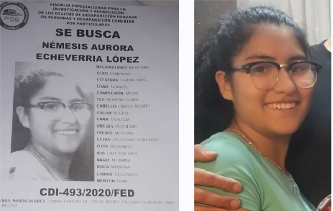 Desaparece Némesis Aurora en el Infonavit San Aparicio