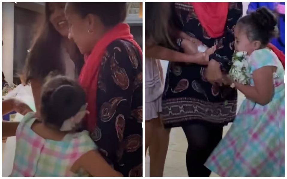 Video: Niña pelea a golpes por ganar el ramo en una boda