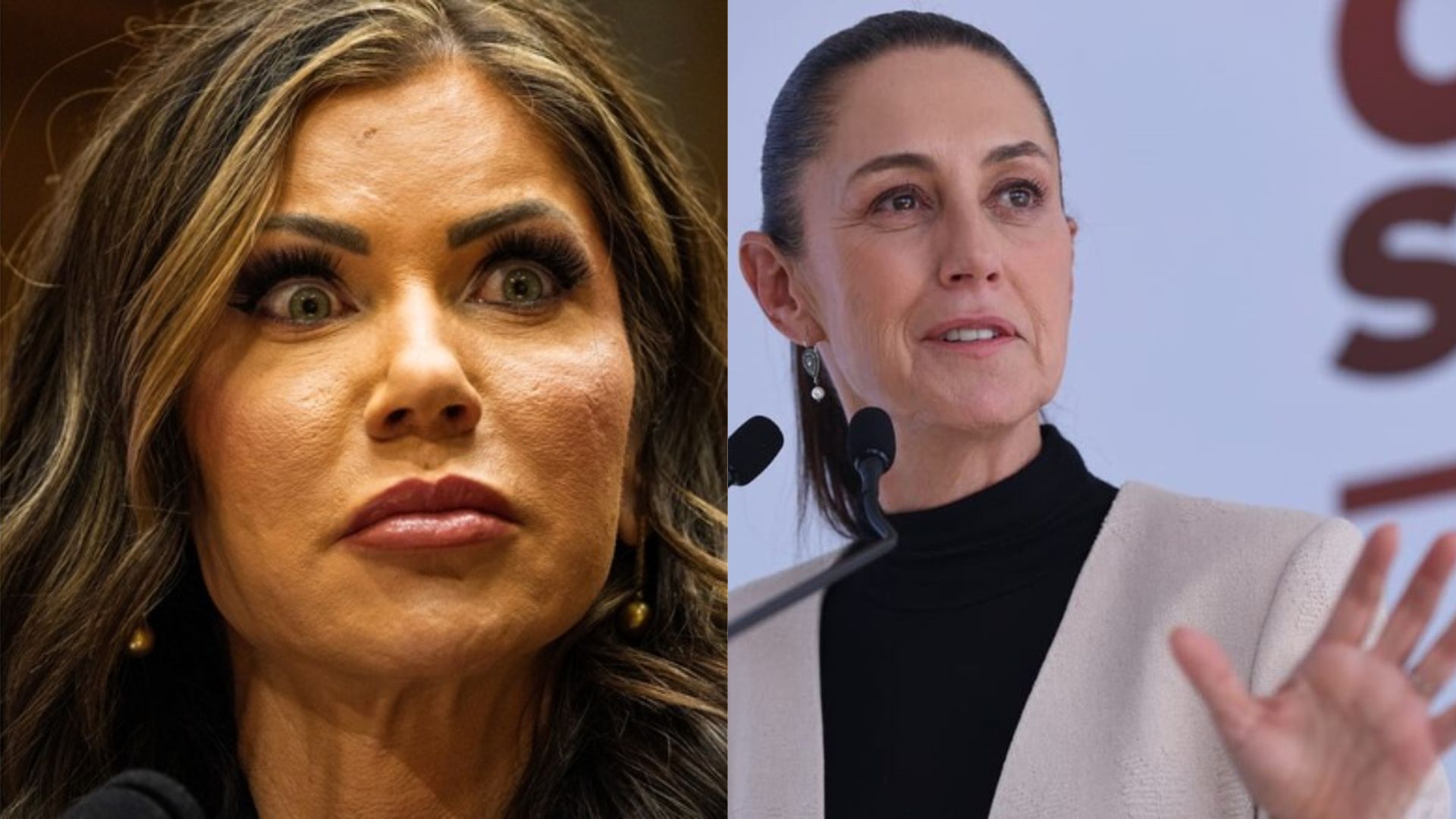 Kristi Noem acusa a Claudia Sheinbaum de “causar” protestas en California 