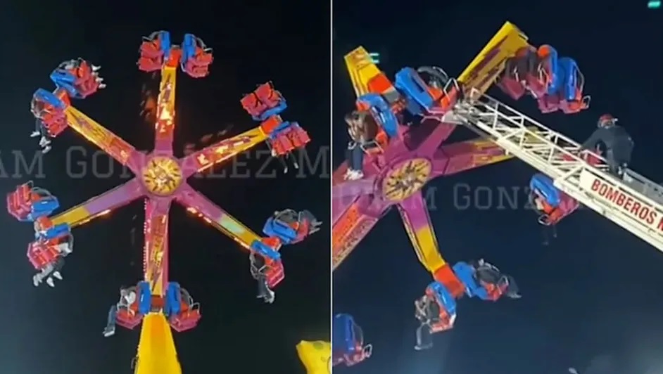 VIDEO Colapsa juego mecánico con personas en Nogales