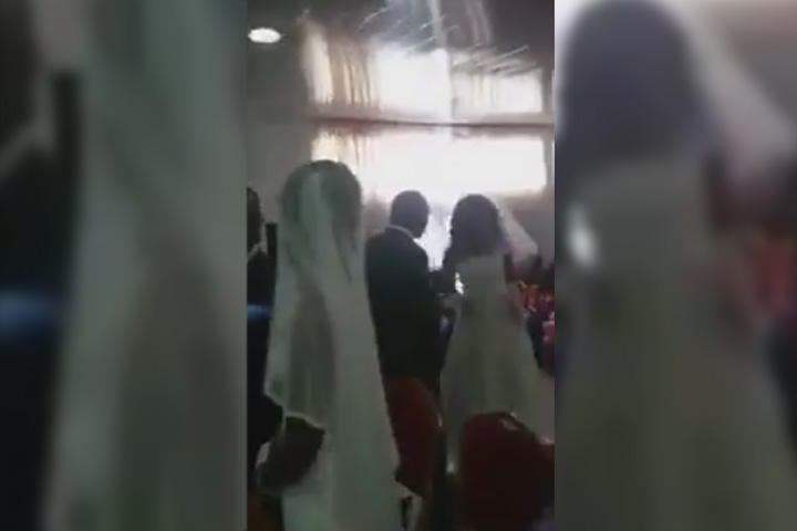 VIDEO En plena boda aparece la amante vestida de novia