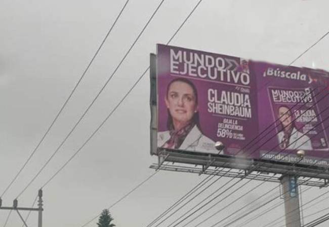 Aparecen espectaculares con el rostro de Claudia Sheinbaum en Puebla