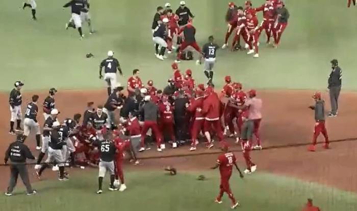 VIDEO Diablos Rojos y Guerreros se dan con todo en pleno partido