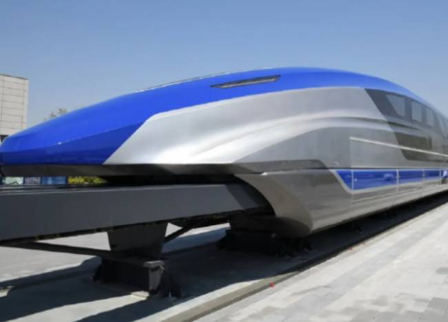 China prueba con éxito tren de riel aéreo de levitación magnética