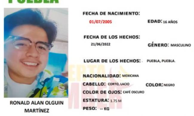 Alan de 16 años desapareció en Lomas de San Miguel