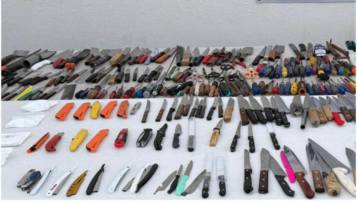 Pistolas, armas blancas, droga, celulares, fueron decomisados en penal de Culiacán