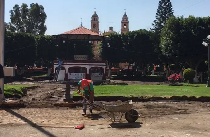 Supervisa Sedatu trabajos en San Andrés Cholula