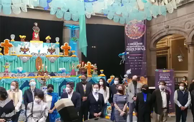 Inauguran corredor metropolitano de ofrendas en Puebla