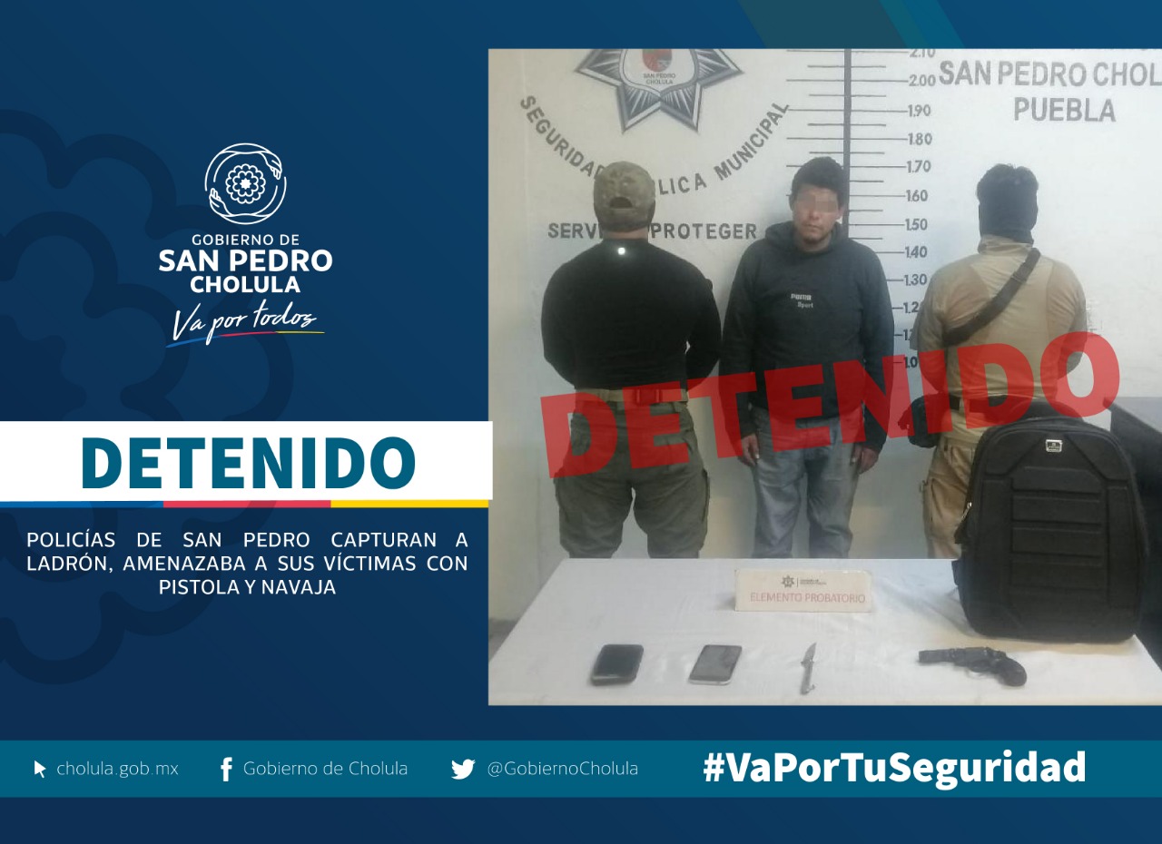 Policías de San Pedro capturan a ladrón, amenazaba a sus víctimas con pistola y navaja