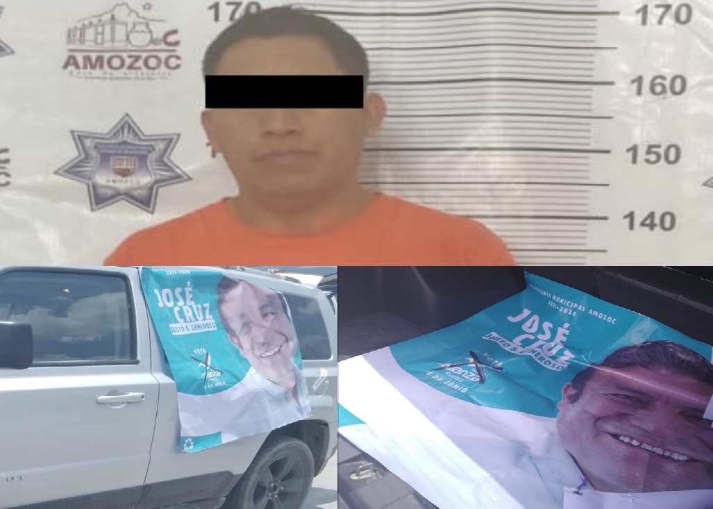 En camioneta robada, repartía propaganda del PANAL en Amozoc