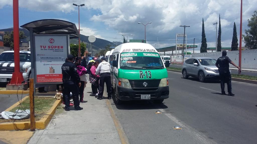 Saldo blanco en operativo en transporte Público en Tecamachalco
