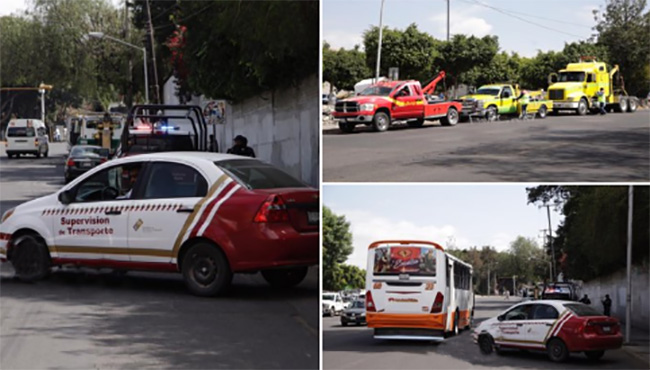 Secretaría de Movilidad realiza revisión a unidades del transporte en bulevar Xonaca