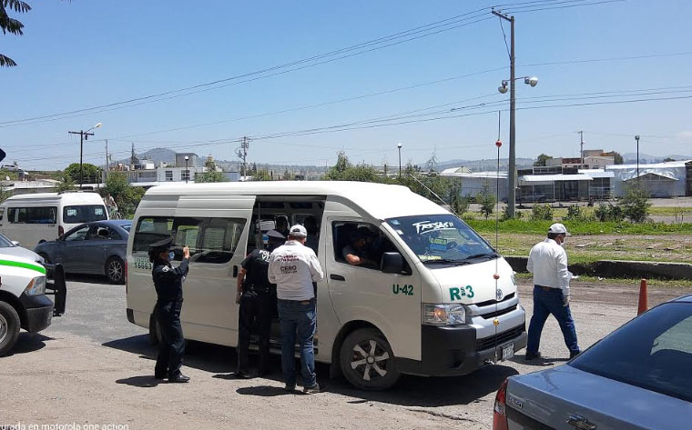 Supervisan que transporte público en Texmelucan cumpla medidas sanitarias