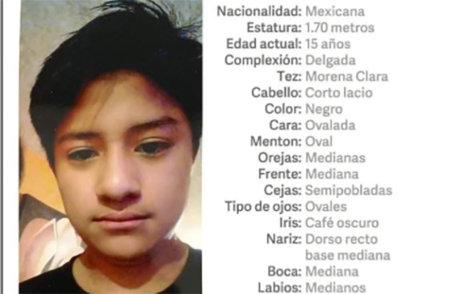 Oswaldo de 15 años desapareció en la colonia Bosques de San Sebastián