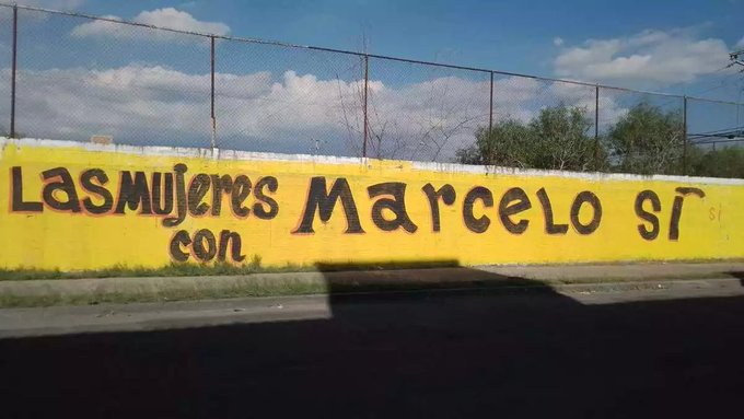 Aparecen pintas en bardas a favor de Marcelo Ebrard en la ciudad de Puebla