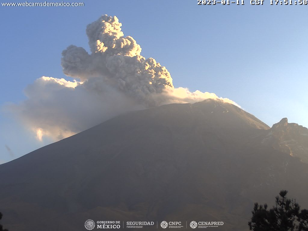 Popocatépetl registra 121 exhalaciones y 5 explosiones en 24 horas