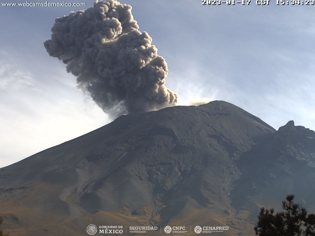 Popocatépetl registra 175 exhalaciones en 24 horas
