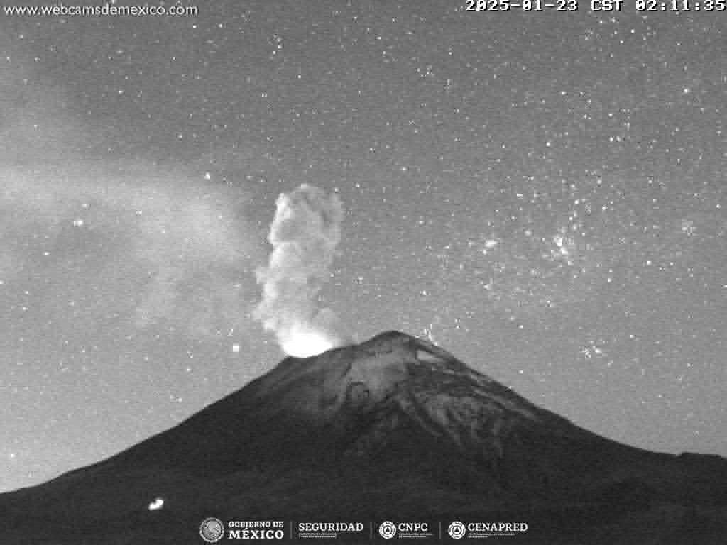 Popocatépetl registra 43 exhalaciones y 176 minutos de tremor