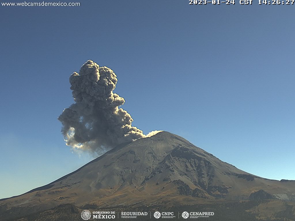 Popocatépetl registra 133 exhalaciones y un sismo