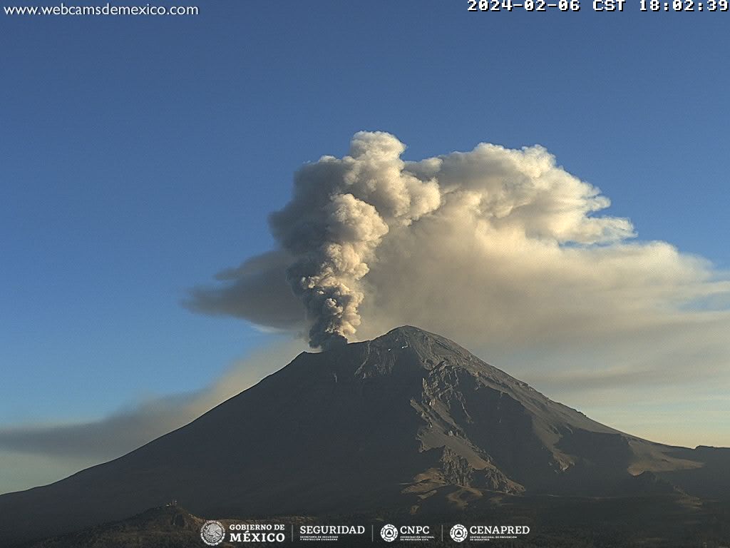 Popocatépetl reporta 1321 minutos de tremor y ceniza llega hasta Morelos