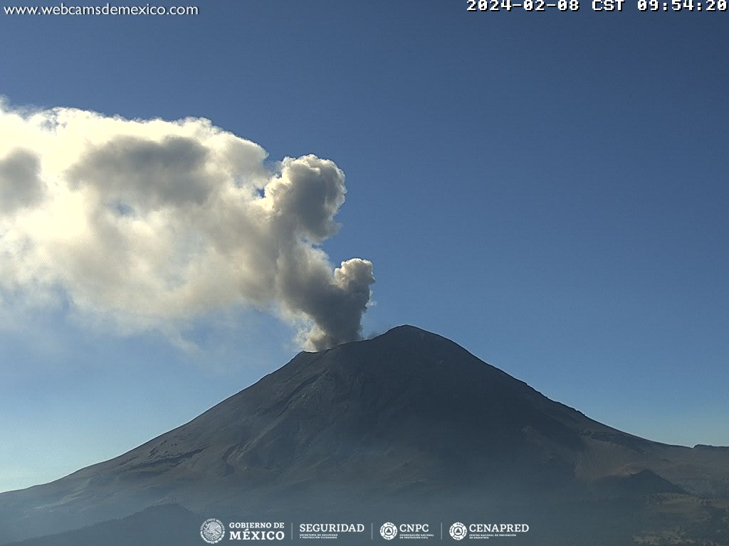 Popocatépetl registra 1411 minutos de tremor