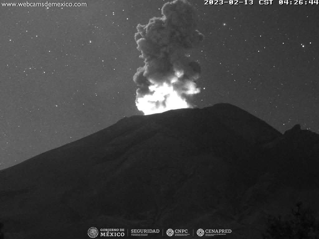 Popocatépetl registra 19 explosiones en 24 horas