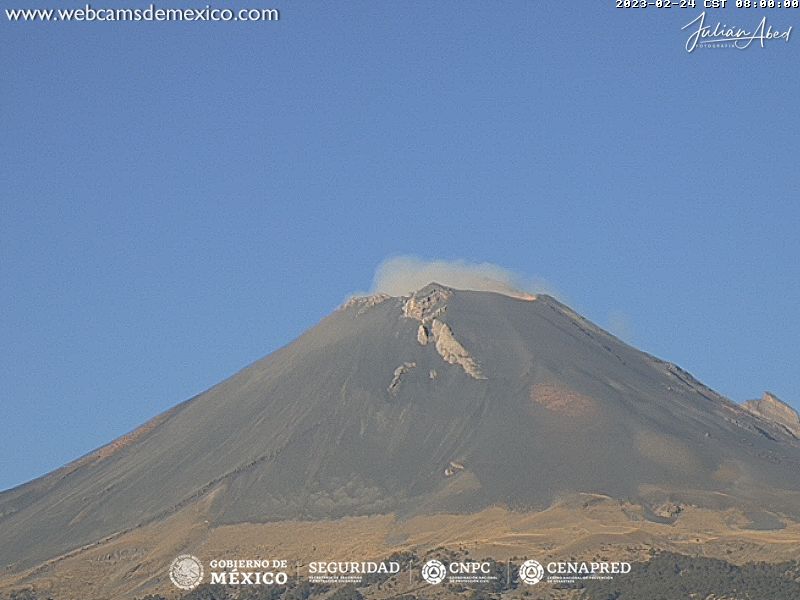 Popocatépetl registró 231 exhalaciones en 24 horas