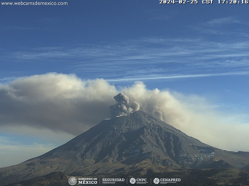 Popocatépetl registra 37 exhalaciones y 1300 minutos de tremor