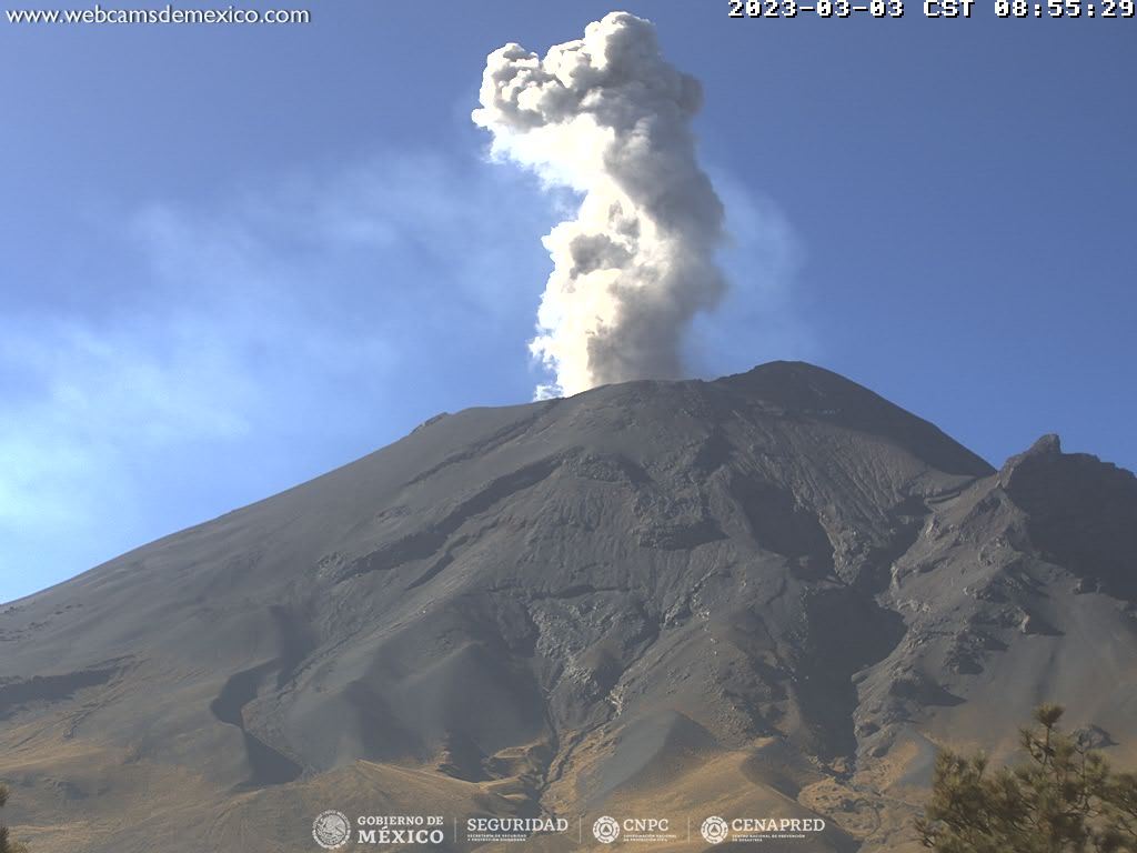 Popocatépetl registra 147 exhalaciones en 24 horas